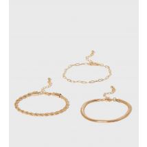 3 Pack Gold Chain Bracelets New Look