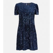 Mela Navy Sequin Short Sleeve Mini Shift Dress New Look