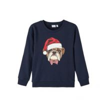 Name It Navy Christmas Dog Sweatshirt New Look