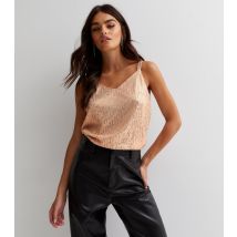 Women's Gold Sequin V Neck Strappy Cami Gini London New Look