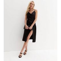 Cutie London Black Satin V Neck Midi Slip Dress New Look
