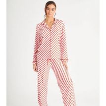 Loungeable Red Pyjama Set with Candy Cane Print New Look