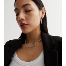 2 Pack Diamanté Necklace and Tassel Earrings Set New Look