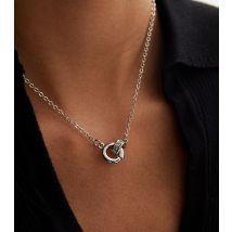 Silver Cubic Zirconia Link Pendant Necklace New Look