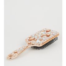Rose Gold Gem Paddle Hair Brush New Look