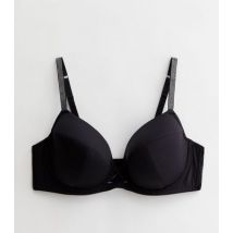 Curves Black Diamanté Strap Bra New Look