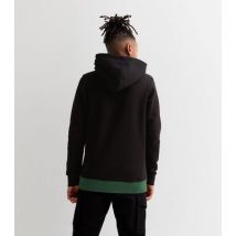 Jack & Jones Junior Black Colour Block Logo Hoodie New Look