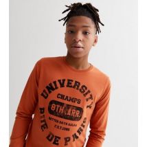Name It Orange University Logo Crew Neck Long Sleeve Top New Look