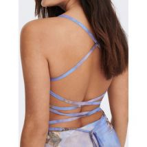 NEON & NYLON Pale Blue Paint Effect Angel Strappy Mini Dress New Look