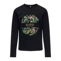 KIDS ONLY Black Jersey Crew Neck Floral Circle Boxy Top New Look