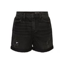 Noisy May Black Ripped High Waist Denim Shorts New Look