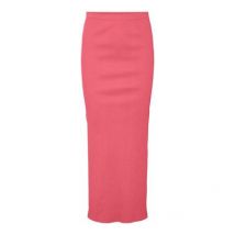 Noisy May Coral Ribbed Split Hem Midi Skirt New Look