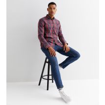Men's Red Check Long Sleeve Oxford Shirt Farah New Look