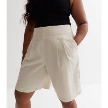 Vero Moda Curves Off White High Waist Utility Shorts New Look