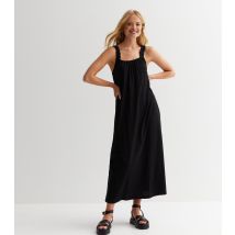 Women's Black Jersey Strappy Midi Dress ONLY New Look