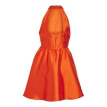 VILA Bright Orange Satin Halter Mini Dress New Look