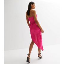 Public Desire Mid Pink Satin Bandeau Midi Dress New Look