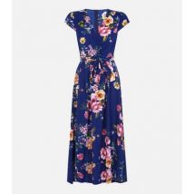 Mela Blue Floral Midi Dress New Look