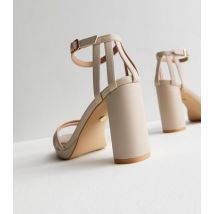 Little Mistress Off White Caged Block Heel Sandals New Look