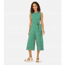 Women's Green Daisy Wide Leg Crop Jumpsuit Mela New Look