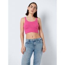 Noisy May Mid Pink Fluffy Knit Crop Top New Look