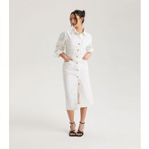 Women's Off White Twill Shirt Dress Urban Bliss New Look