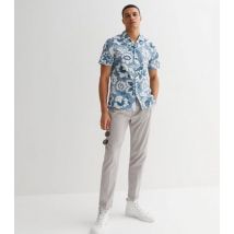 Men's Farah Pale Blue Floral Short Sleeve Shirt New Look
