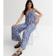 Blue Vanilla Blue Ditsy Floral Oversized Jumpsuit New Look