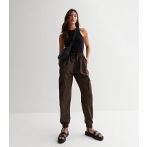 Women's Olive Cuffed Parachute Cargo Trousers Urban Bliss New Look