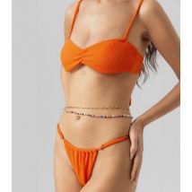 Vero Moda Orange Ribbed Bikini Bottoms New Look