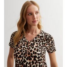 Mamalicious Maternity Brown Leopard Print Jersey Mini Dress New Look