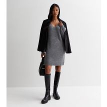 Women's Dark Grey Knit V Neck Mini Dress JDY New Look