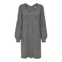 JDY Dark Grey Knit V Neck Mini Dress New Look