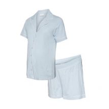 Mamalicious Maternity Pale Blue Jersey Piping Short Pyjama Set New Look