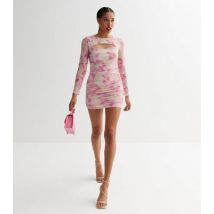 Pink Vanilla Pink Abstract Cut Out Mini Dress New Look