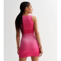 Pink Vanilla Bright Pink High Neck Bodycon Mini Dress New Look