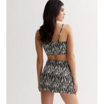 Pink Vanilla Black Zebra Print Satin Mini Wrap Skirt New Look