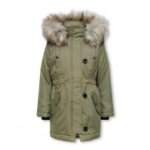 Olive Faux Fur Hooded Parka Jacket School KIDS ONLY New Look