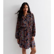 Women's Navy Abstract Print Long Sleeve Mini Dress JDY New Look