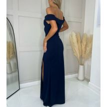 Missfiga Navy Bardot Maxi Dress New Look