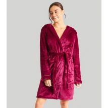 Loungeable Deep Pink Fleece Hooded Dressing Gown New Look