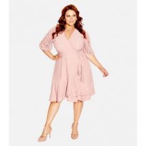 City Chic Curves Pink Wrap Mini Dress New Look