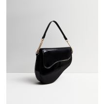 Black Patent Saddle Bag Public Desire New Look