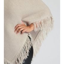 South Beach Cream Knitted Polar Neck Poncho New Look