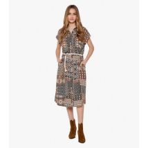 Apricot Rust Patchwork Midi Dress New Look