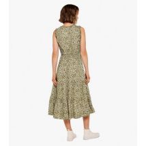 Apricot Olive Abstract Midi Dress New Look