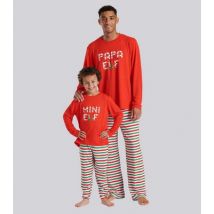 Loungeable Kids Red Trouser Pyjama Set with Mini Elf Logo New Look