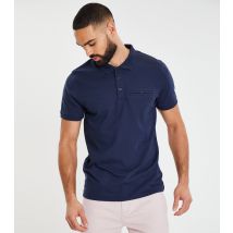 Men's Navy Pocket Logo Polo Shirt Threadbare New Look