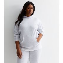 Women's Plus Size Pale Grey Jersey Hoodie Curves New Look