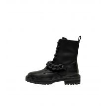 Women's Black Leather-Look Chain Trim Boots ONLY New Look
